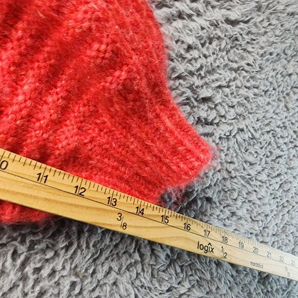 Free People Sweater Womens Small Red Knit Carter Oversized Boho - Picture 8 of 10